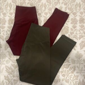 Aerie Burgundy and Olive Leggings
